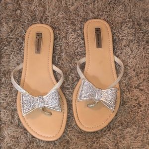 Silver glitter sandals